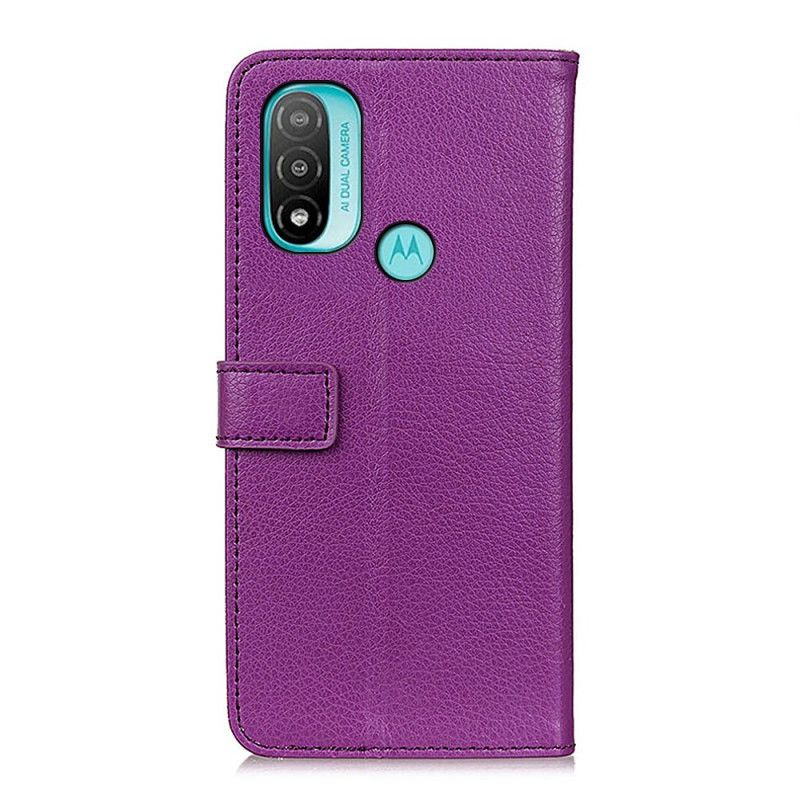 Flip Cover Moto E20 / E30 / E40 Lychee Texture