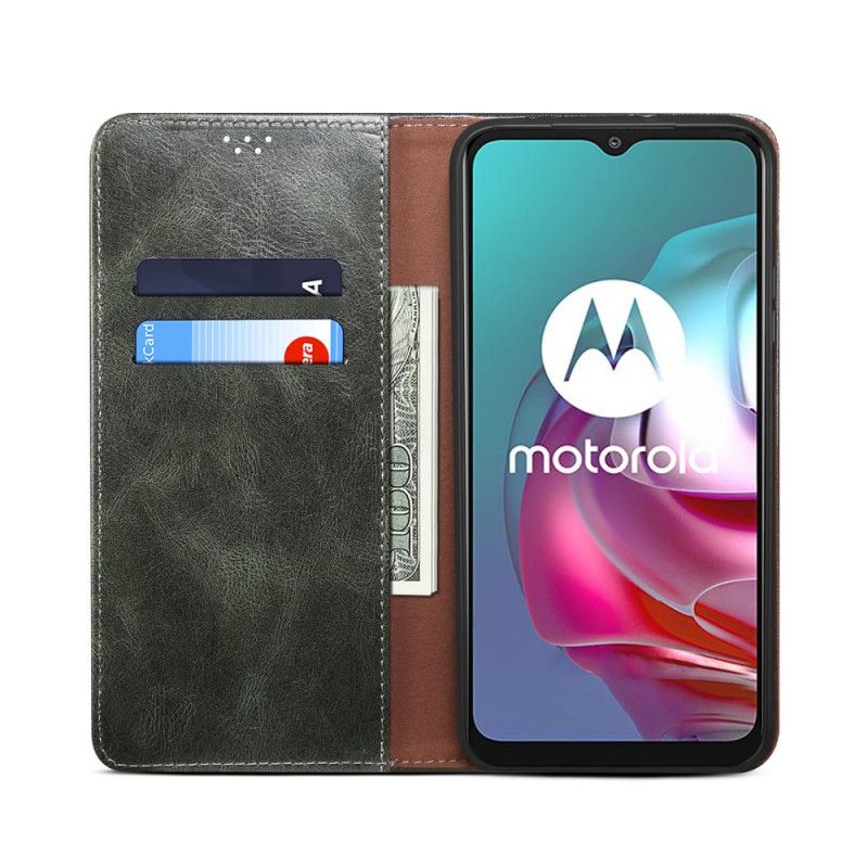 Flip Cover Moto E20 / E30 / E40 Vokset Kunstlæder