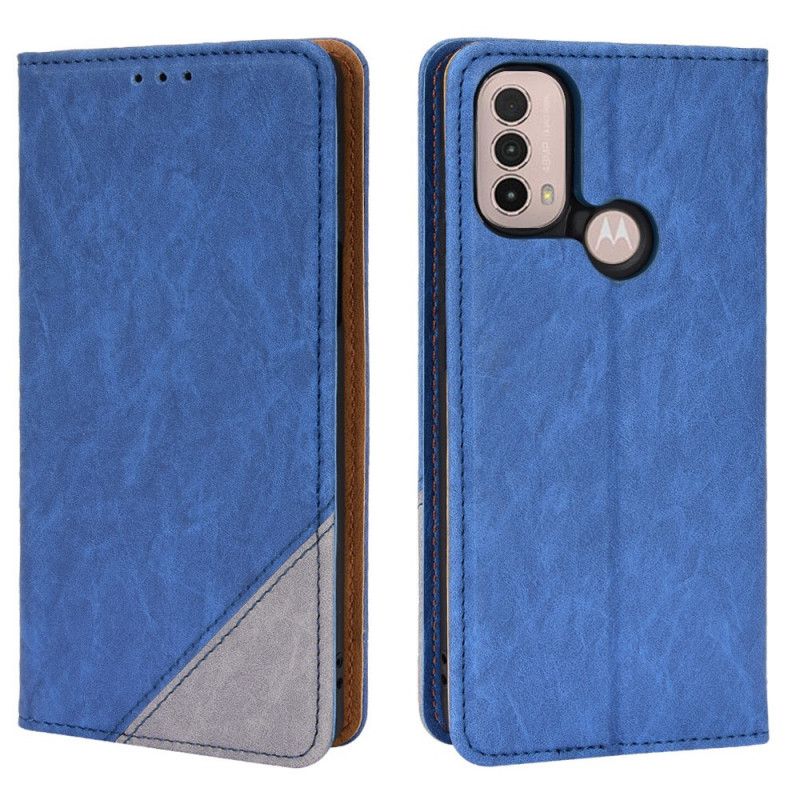 Flip Cover Til Moto E20 / E30 / E40 Kunstlæder Bicolor Oblique