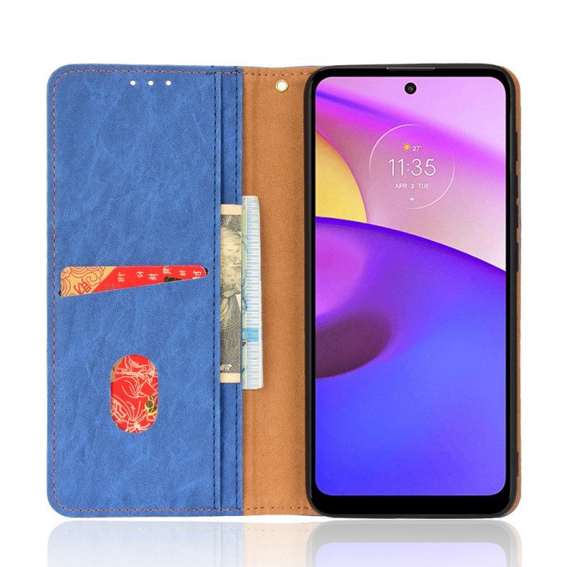 Flip Cover Til Moto E20 / E30 / E40 Kunstlæder Bicolor Oblique