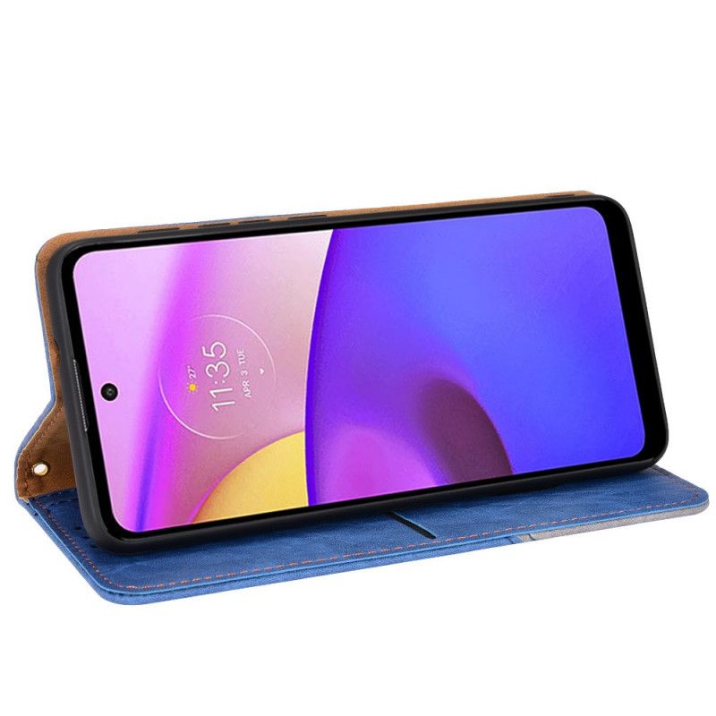 Flip Cover Til Moto E20 / E30 / E40 Kunstlæder Bicolor Oblique