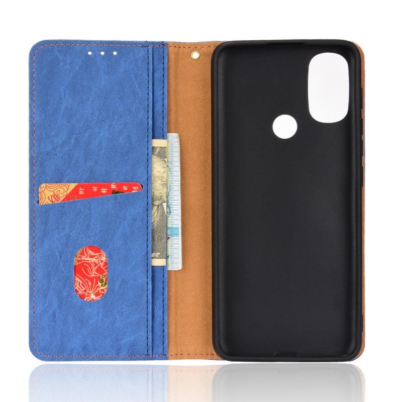 Flip Cover Til Moto E20 / E30 / E40 Kunstlæder Bicolor Oblique