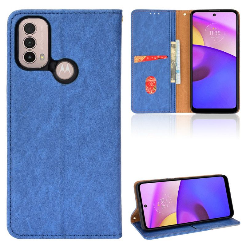 Flip Cover Til Moto E20 / E30 / E40 Kunstlæder Bicolor Oblique