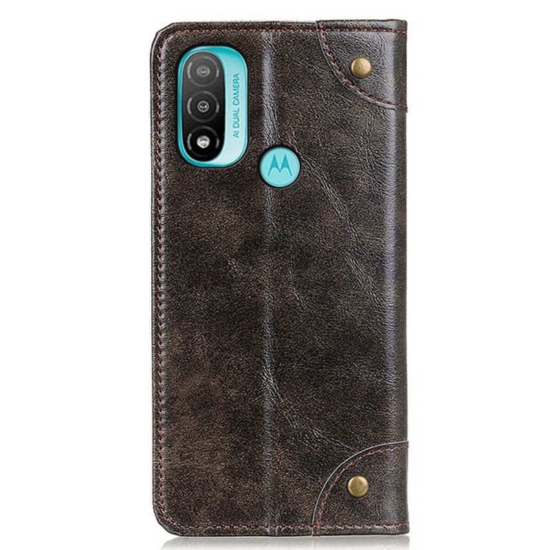 Flip Cover Til Moto E20 / E30 / E40 Vintage Gammel