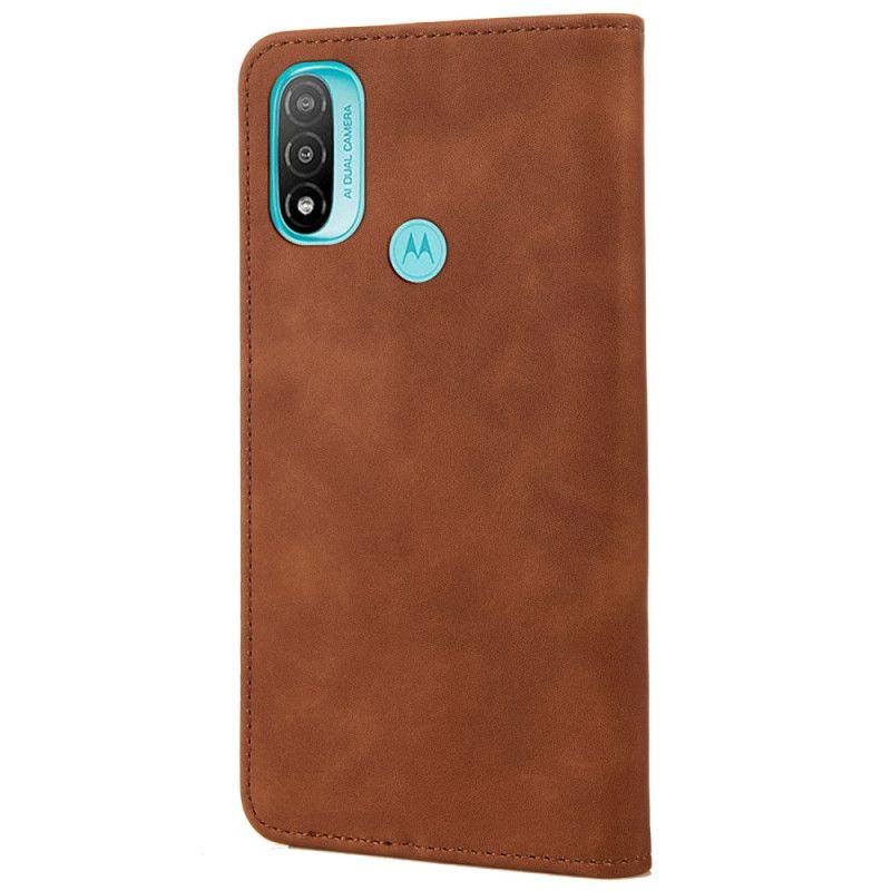 Læder Cover Moto E20 / E30 / E40 Telefon Etui Bicolor Business Lædereffekt