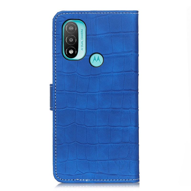 Læder Cover Moto E20 / E30 / E40 Telefon Etui Crocodile Power