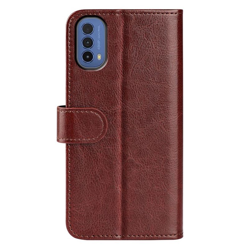 Læder Cover Moto E20 / E30 / E40 Telefon Etui Lædereffektdesign