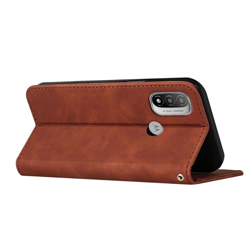 Læder Cover Moto E20 / E30 / E40 Telefon Etui Style Læder S-design