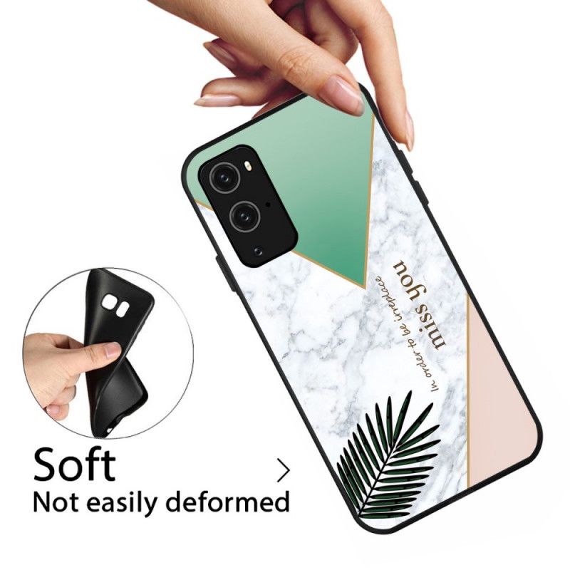 Cover for OnePlus 9 Pro Hvid Stiliseret Marmor