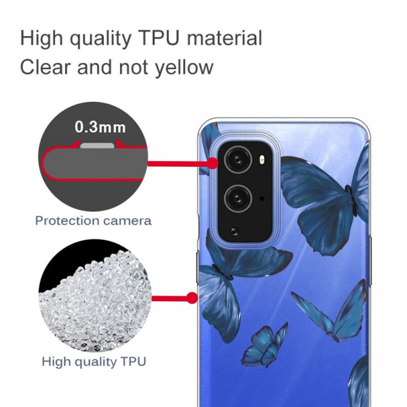 Cover for OnePlus 9 Pro Lyserød Vilde Sommerfugle