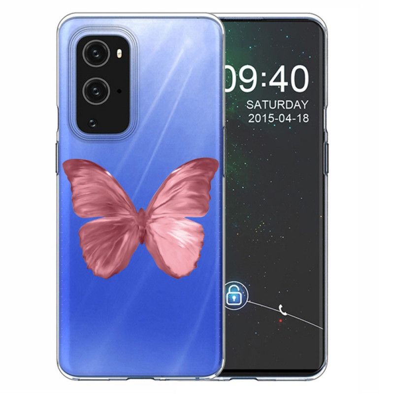 Cover for OnePlus 9 Pro Lyserød Vilde Sommerfugle