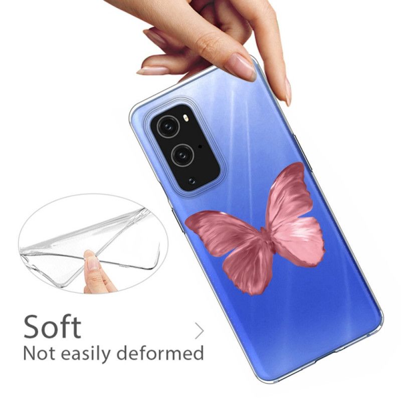 Cover for OnePlus 9 Pro Lyserød Vilde Sommerfugle