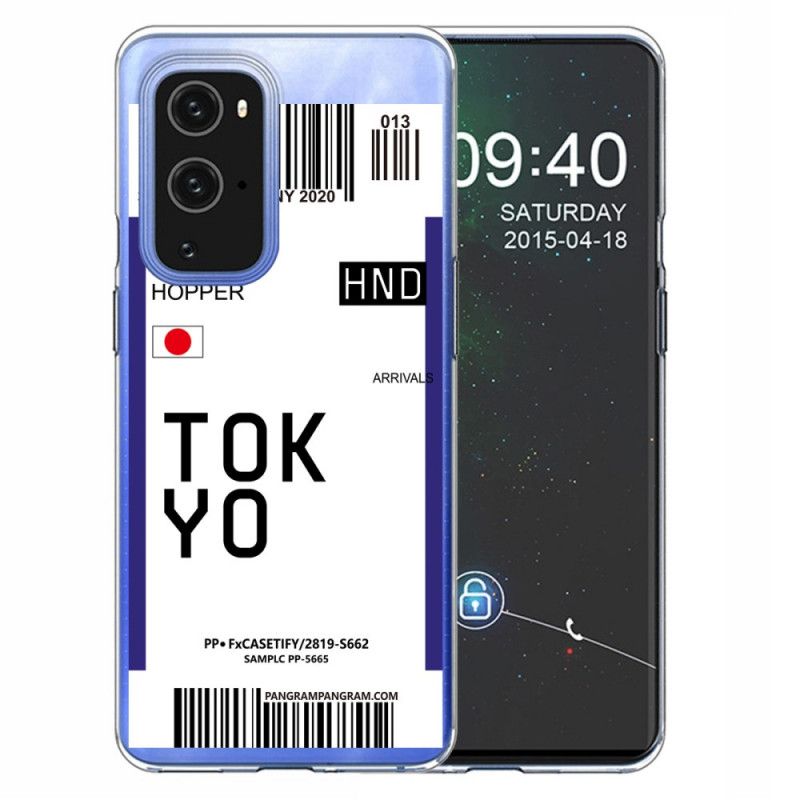 Cover for OnePlus 9 Pro Sort Boardingkort Tokyo