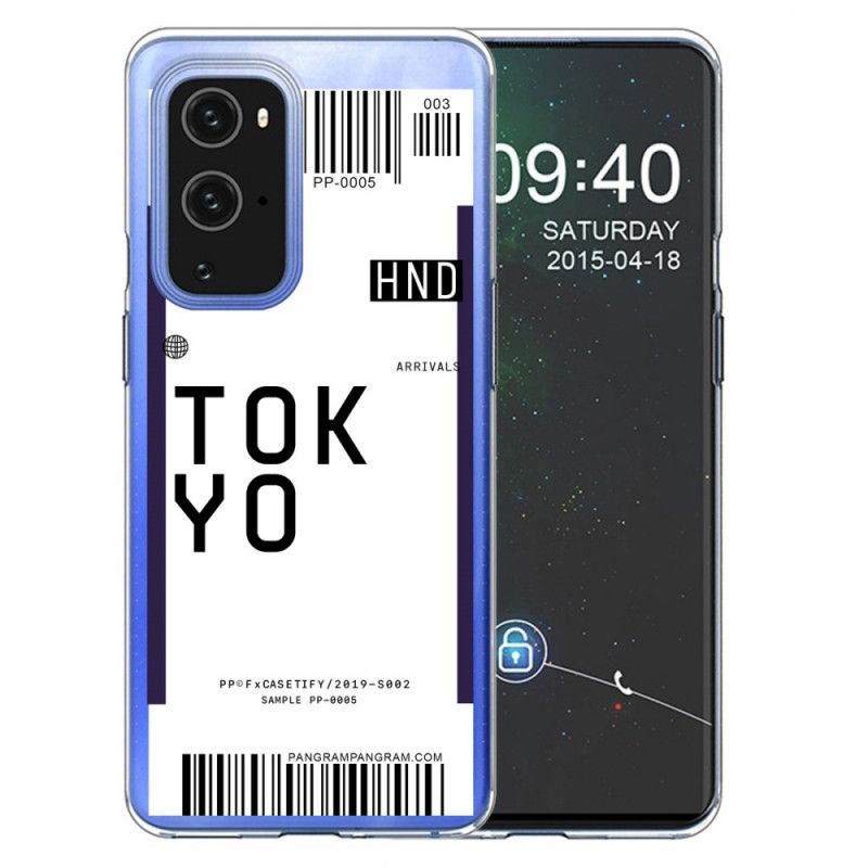 Cover for OnePlus 9 Pro Sort Boardingkort Tokyo