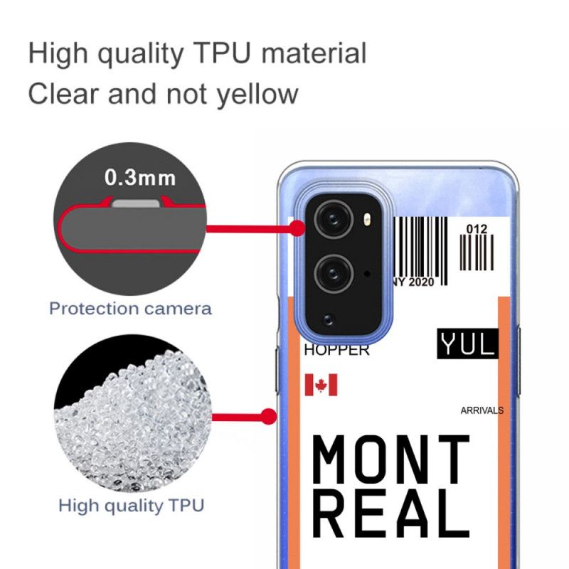 Cover OnePlus 9 Pro Boardingkort Til Montreal Original