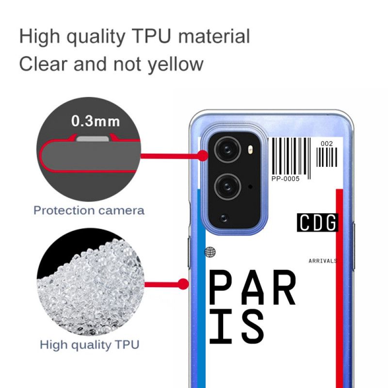 Cover OnePlus 9 Pro Boardingkort Til Paris