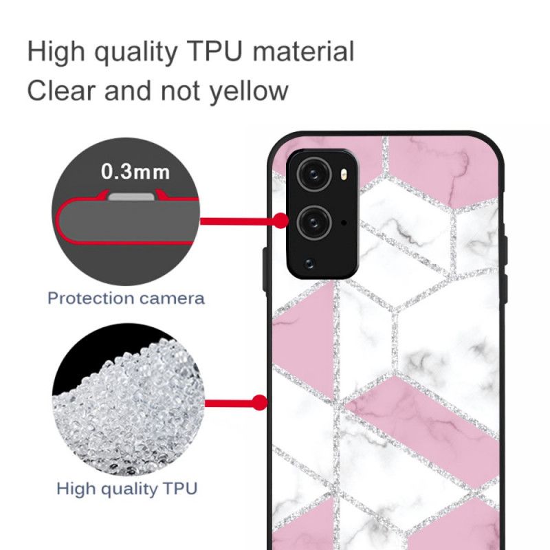 Cover OnePlus 9 Pro Hvid Marmorglitter