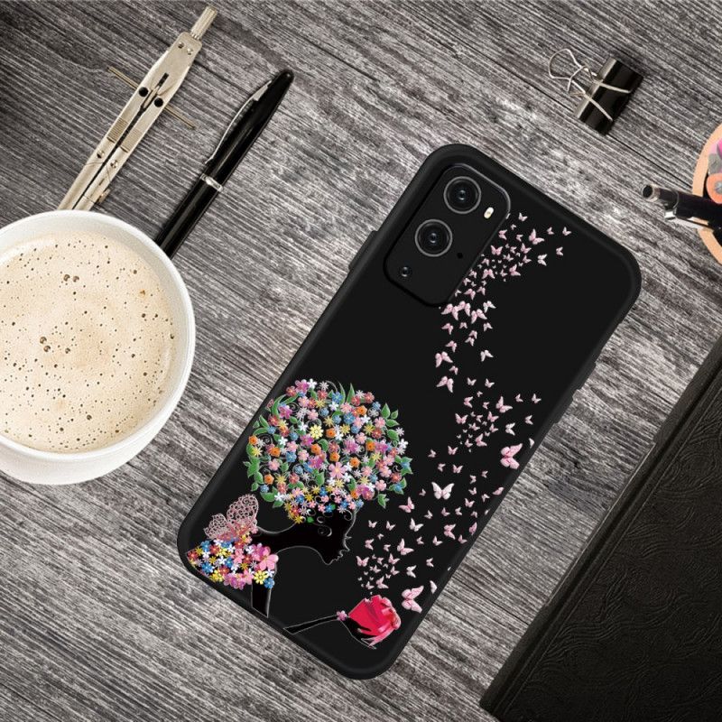 Cover OnePlus 9 Pro Kvinde Med Et Blomstret Hoved