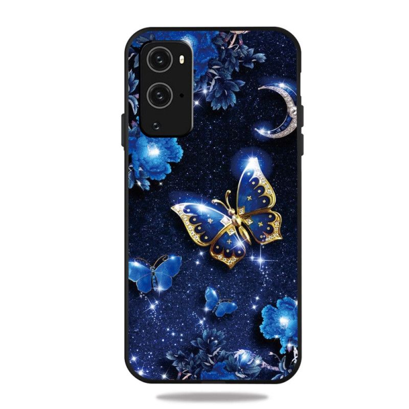 Cover OnePlus 9 Pro Mobilcover Gylden Sommerfugl