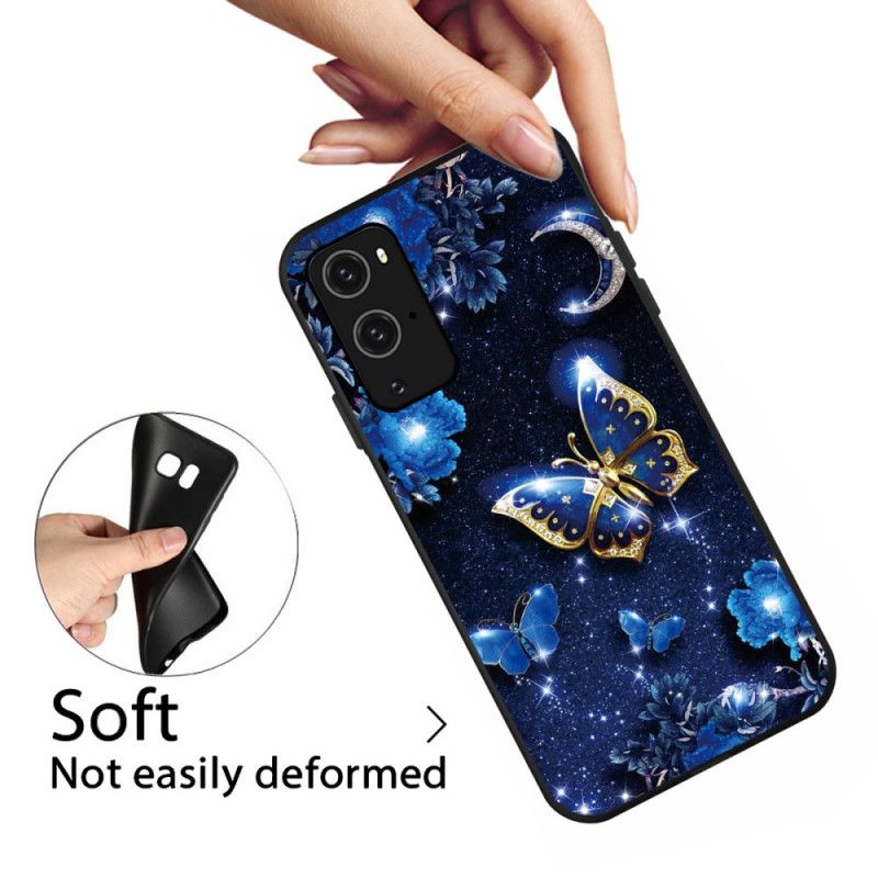 Cover OnePlus 9 Pro Mobilcover Gylden Sommerfugl