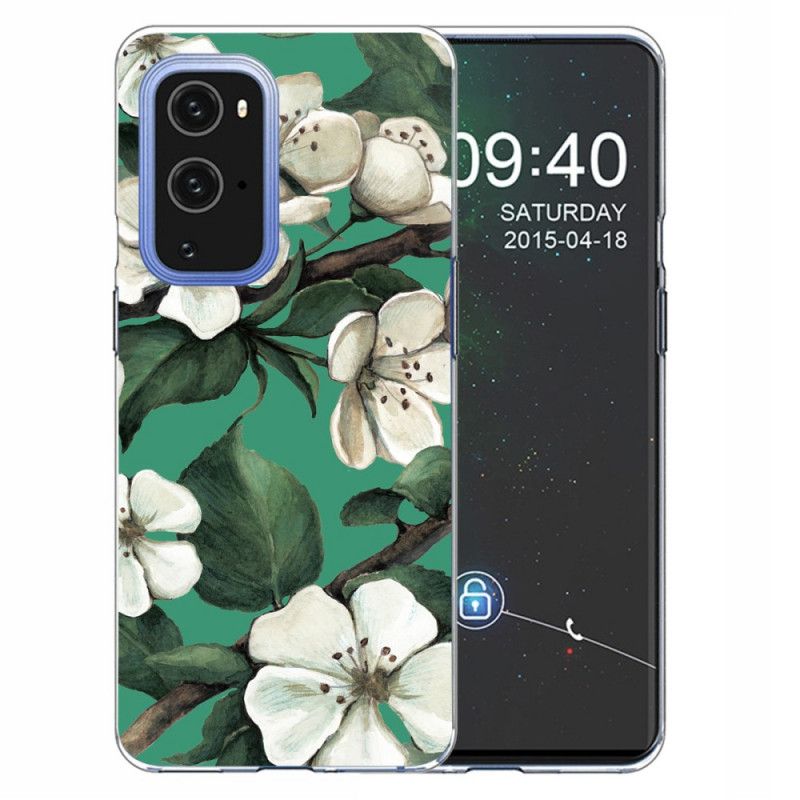 Cover OnePlus 9 Pro Mobilcover Malede Hvide Blomster