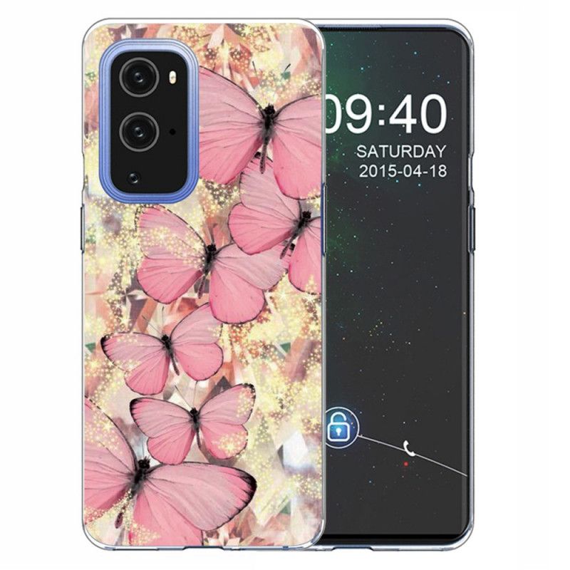 Cover OnePlus 9 Pro Pink Sommerfugle Sommerfugle