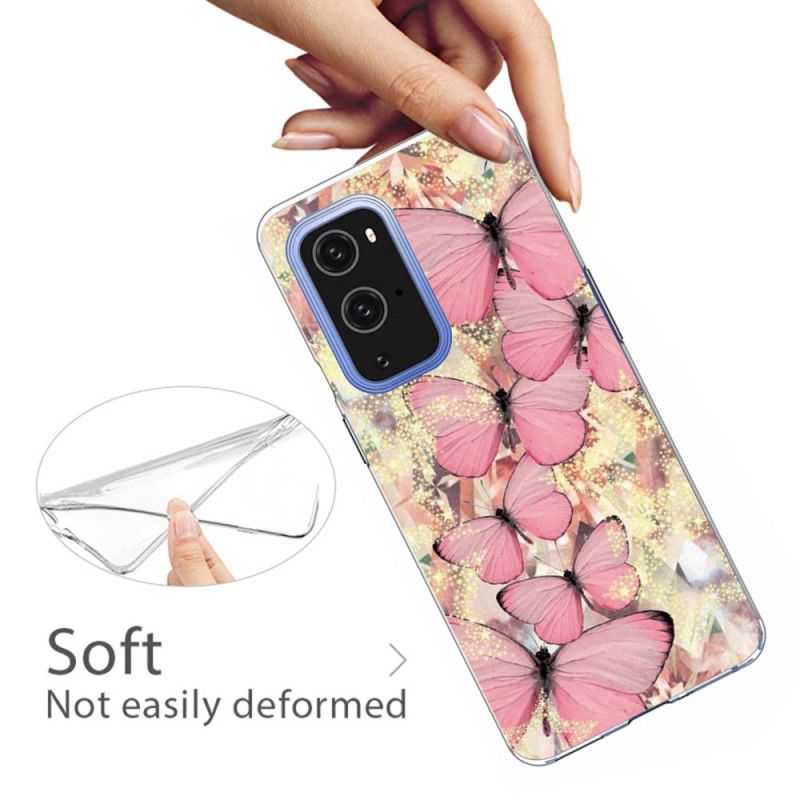 Cover OnePlus 9 Pro Pink Sommerfugle Sommerfugle