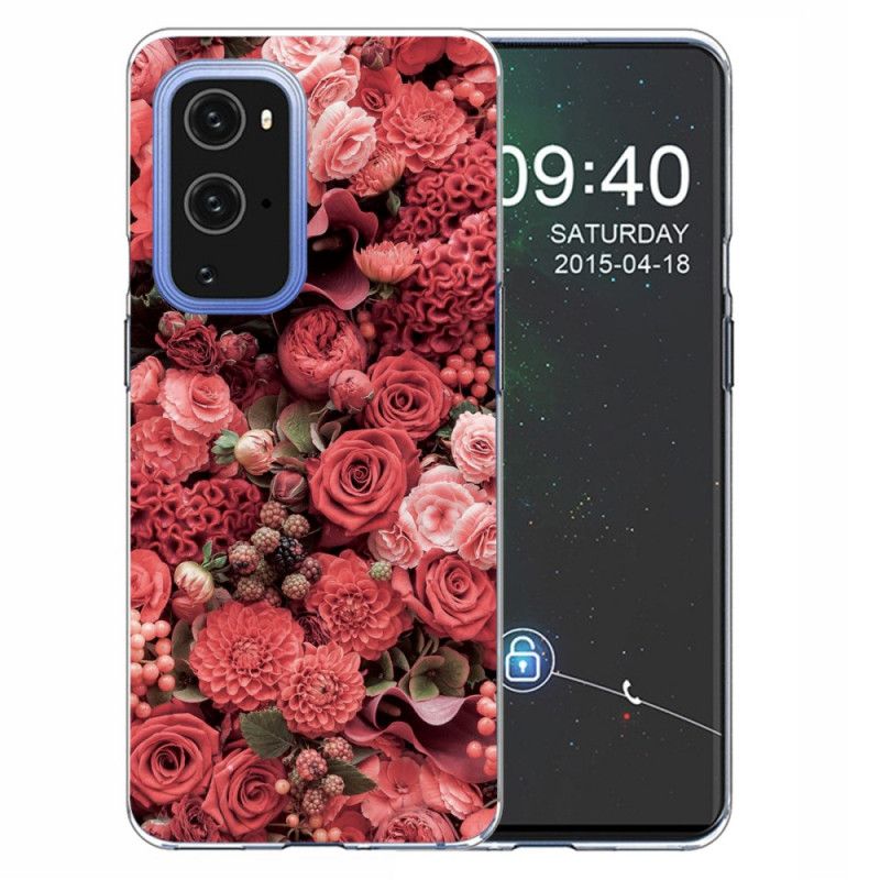 Cover OnePlus 9 Pro Rød Intense Blomster Original