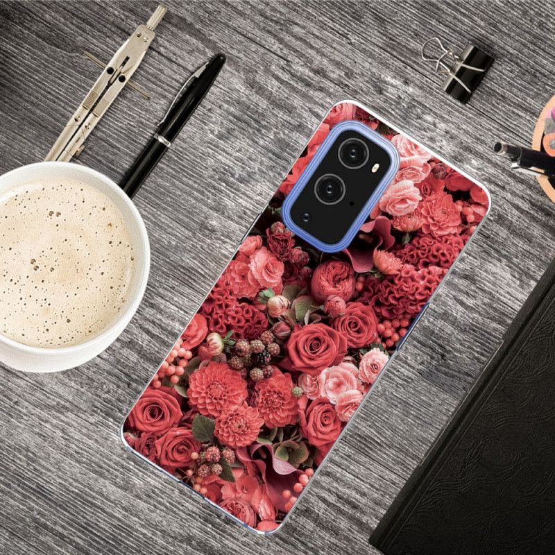 Cover OnePlus 9 Pro Rød Intense Blomster Original