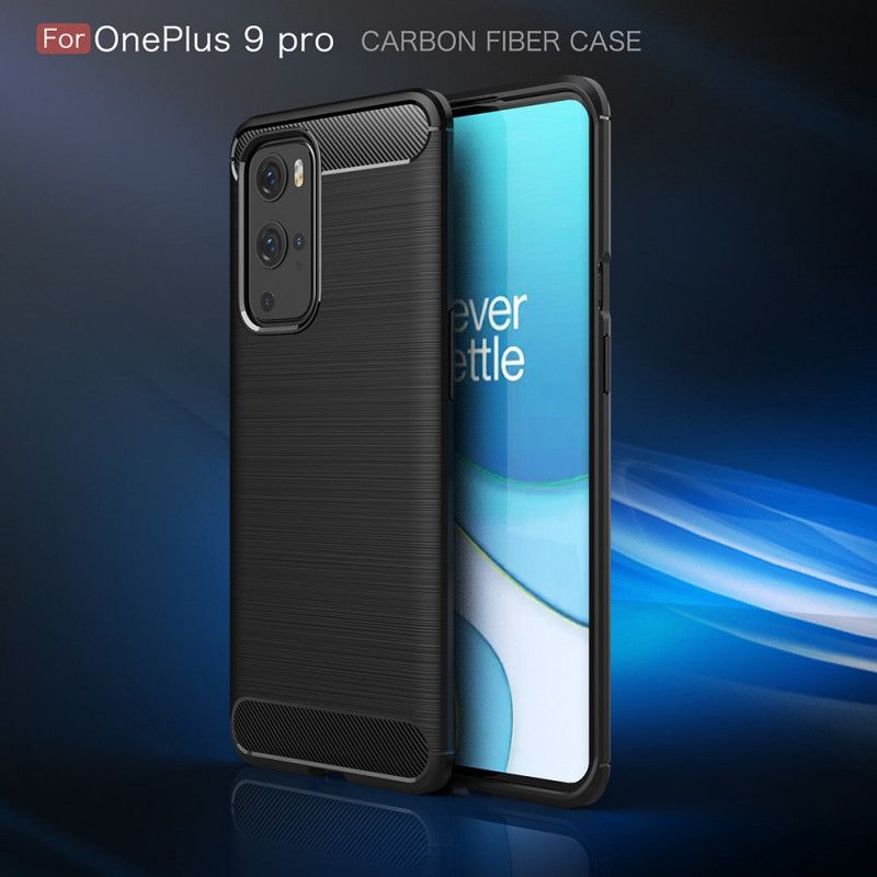 Cover OnePlus 9 Pro Sort Børstet Kulfiber