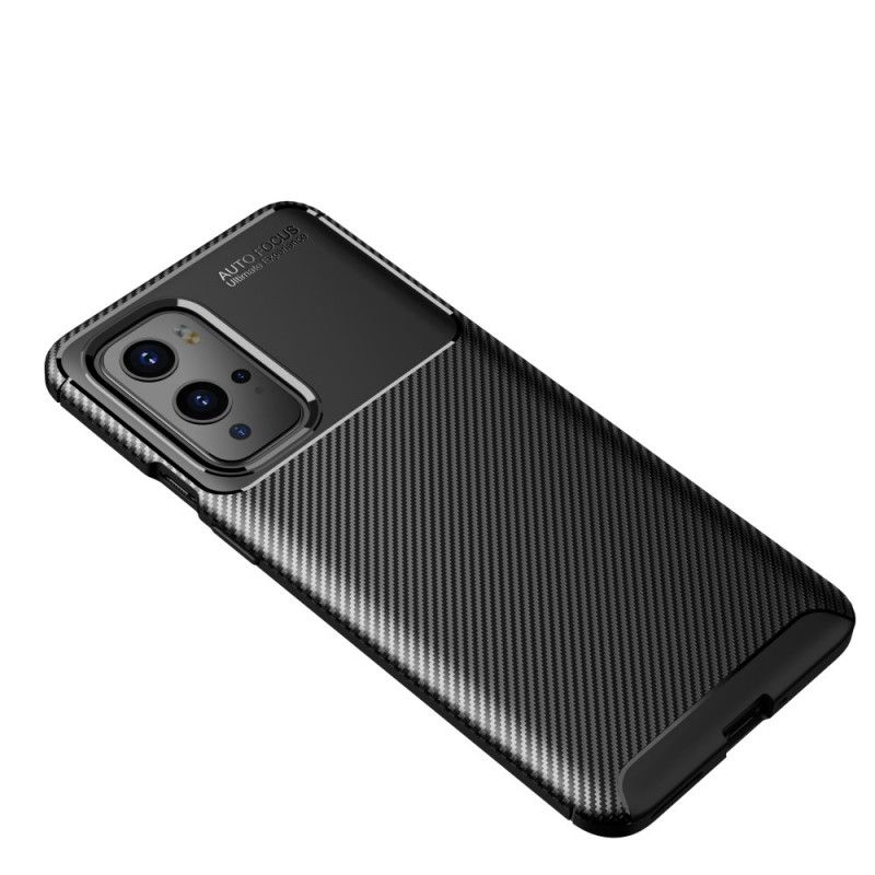 Cover OnePlus 9 Pro Sort Fleksibel Kulfibertekstur Original