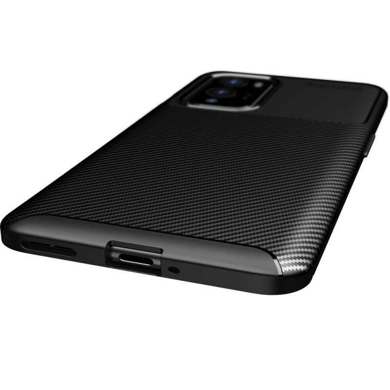 Cover OnePlus 9 Pro Sort Fleksibel Kulfibertekstur Original