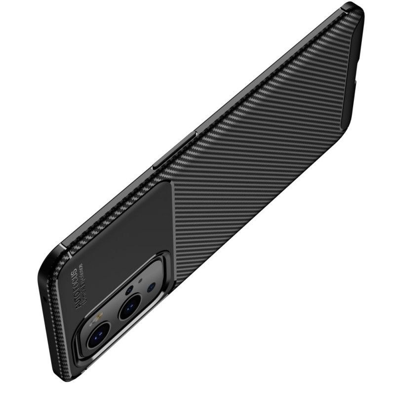 Cover OnePlus 9 Pro Sort Fleksibel Kulfibertekstur Original