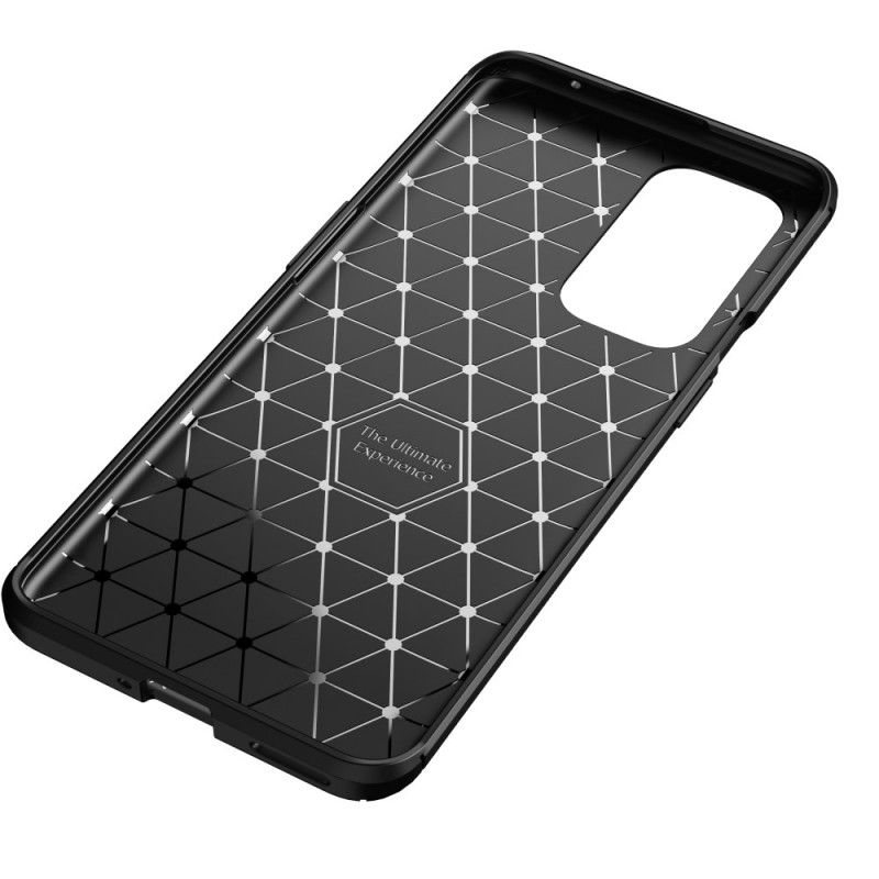 Cover OnePlus 9 Pro Sort Fleksibel Kulfibertekstur Original