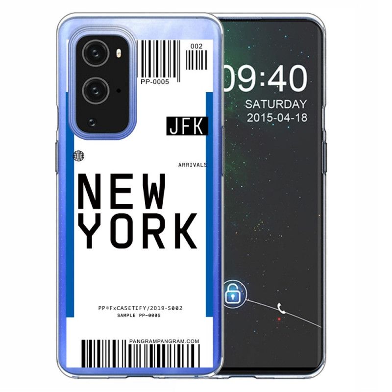 Cover OnePlus 9 Pro Sort Mobilcover Boardingkort Til New York