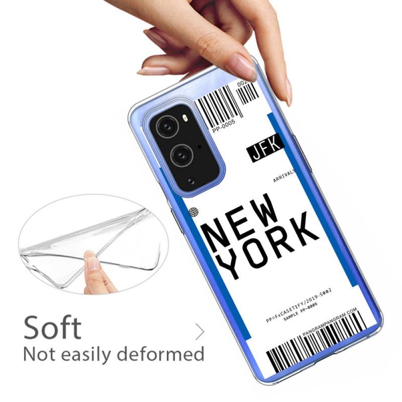 Cover OnePlus 9 Pro Sort Mobilcover Boardingkort Til New York