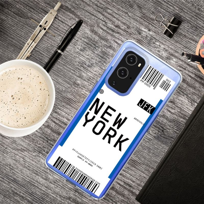 Cover OnePlus 9 Pro Sort Mobilcover Boardingkort Til New York