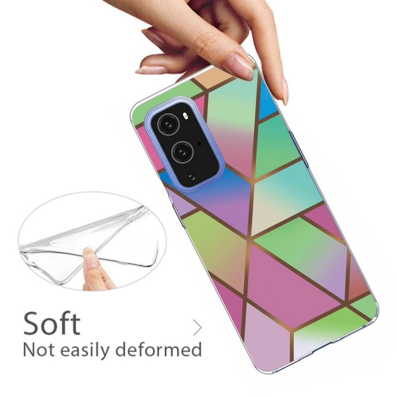 Cover OnePlus 9 Pro Sort Mobilcover Geometrisk Marmor