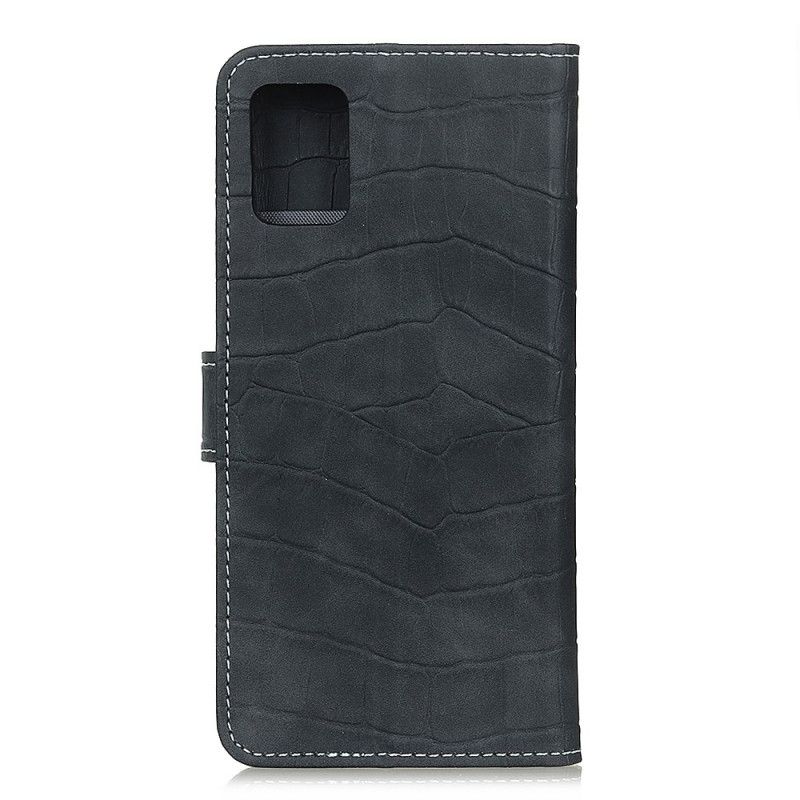 Flip Cover OnePlus 9 Pro Sort Vintage Krokodillehudstil