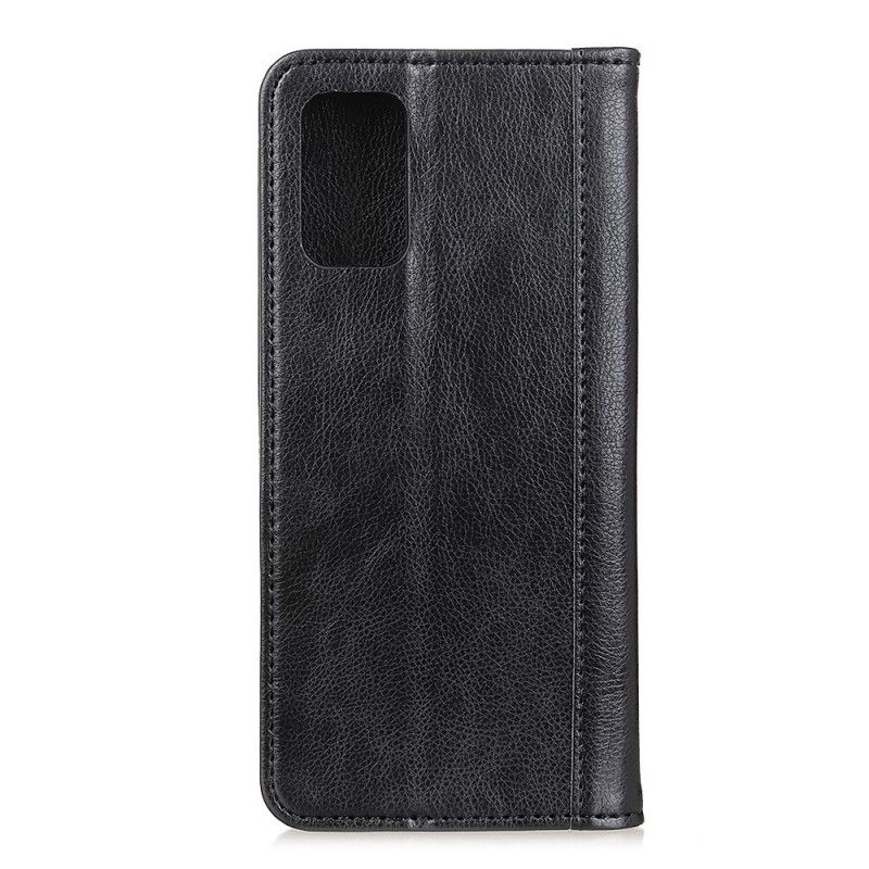 Læder Cover OnePlus 9 Pro Sort Elegant Split Lychee Læder Beskyttelse