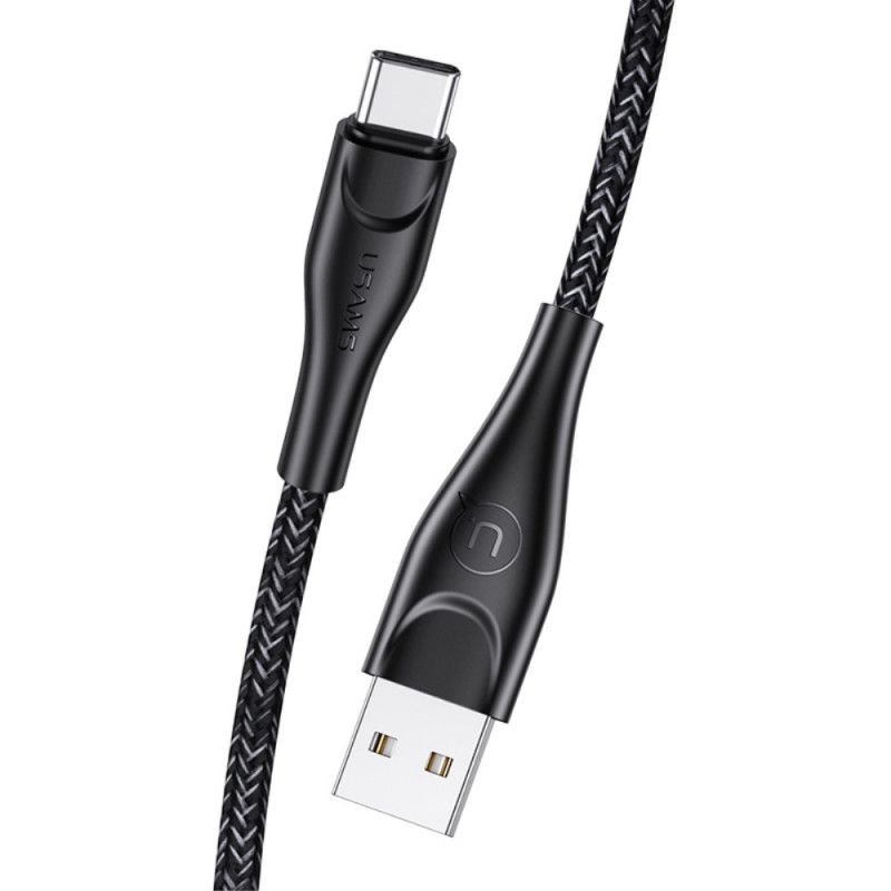 Usams Usb 1 Meter Flettet Nylon Opladerkabel