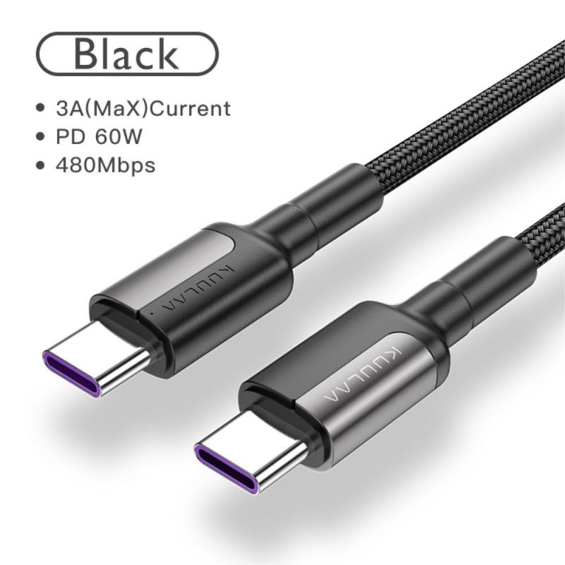 Usb-C Til Usb-C Opladerkabel 60W Kuulaa