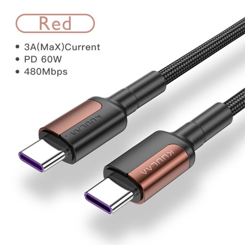 Usb-C Til Usb-C Opladerkabel 60W Kuulaa