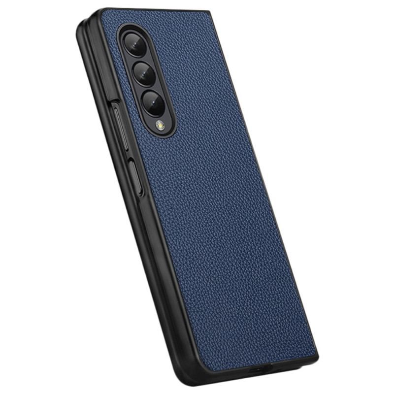 Cover Samsung Galaxy Z Fold 4 Litchi Ægte Læder