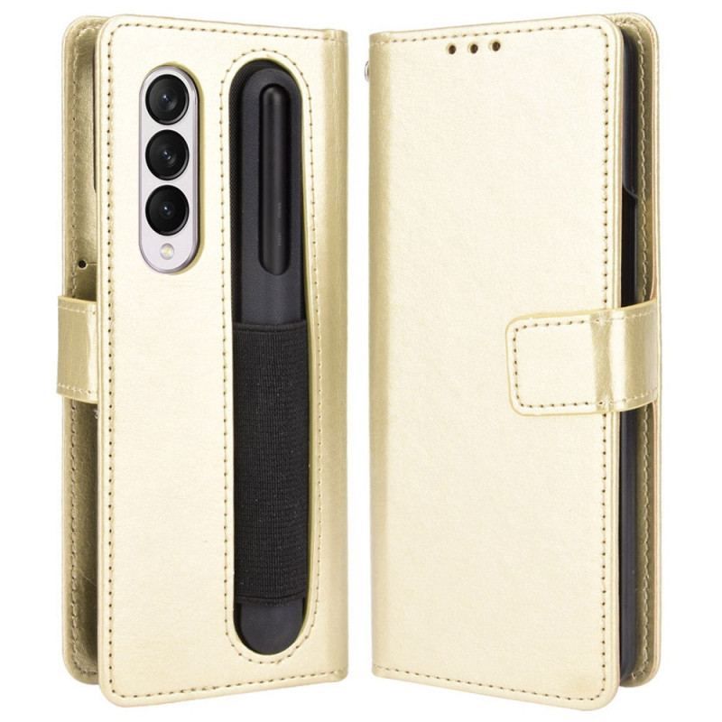 Flip Cover Samsung Galaxy Z Fold 4 Med Snor Retro Business Strappy