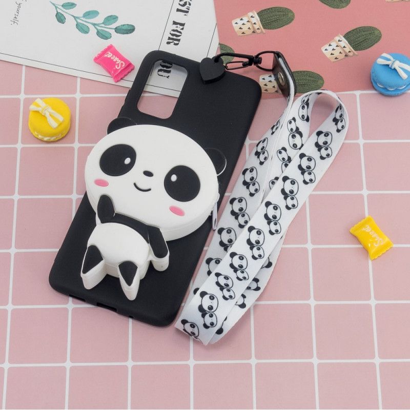 Cover for Samsung Galaxy A41 3D Panda Med Karabinhagerem