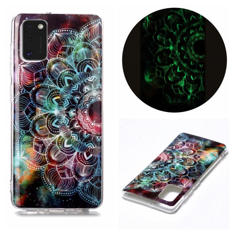 Cover for Samsung Galaxy A41 Sort Fluorescerende Blomsterserie