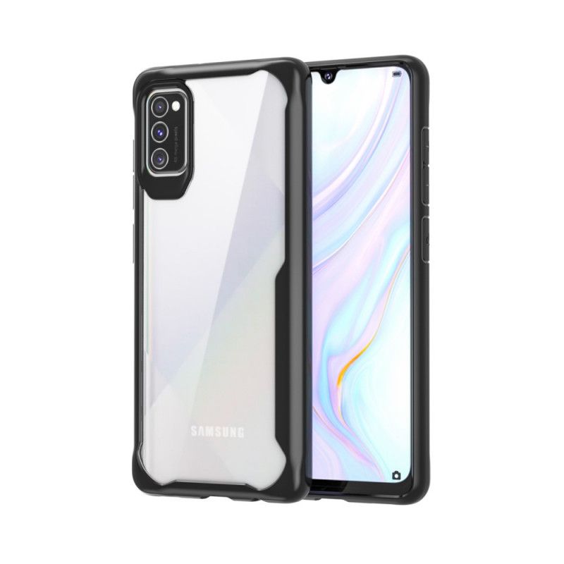 Cover for Samsung Galaxy A41 Sort Hybrid Silikonefælgdesign