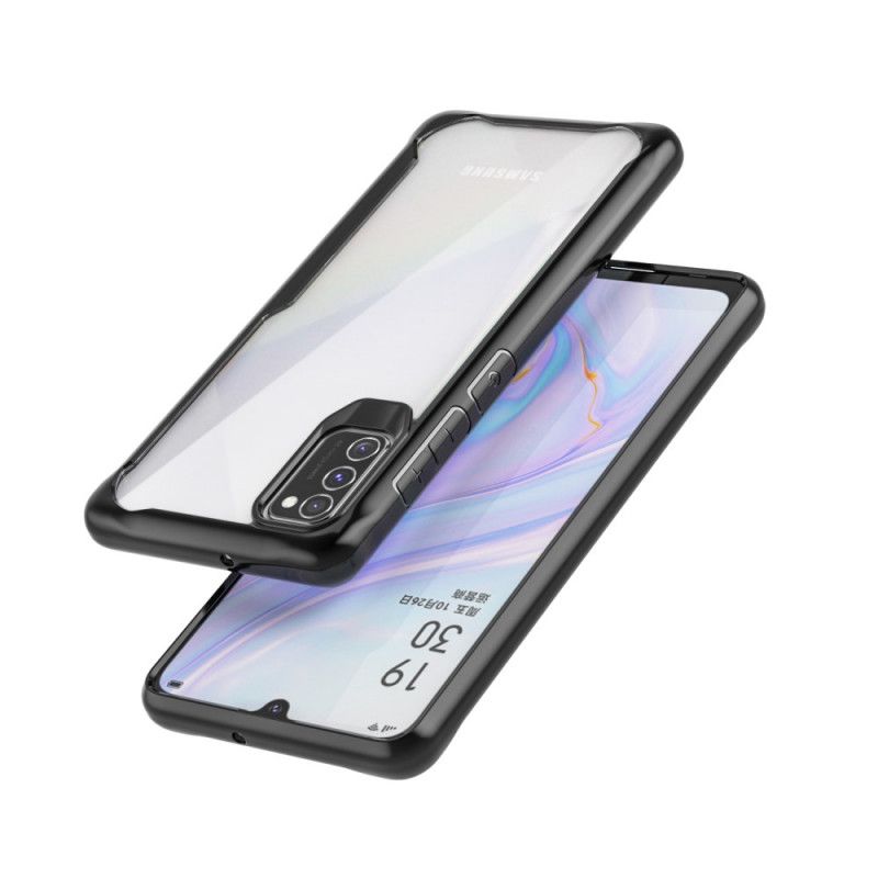 Cover for Samsung Galaxy A41 Sort Hybrid Silikonefælgdesign