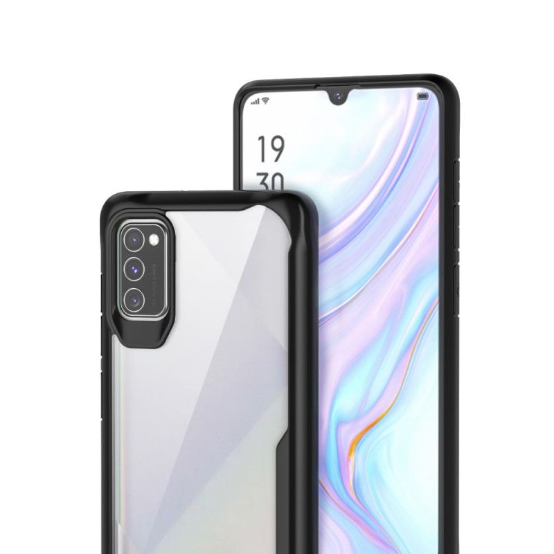 Cover for Samsung Galaxy A41 Sort Hybrid Silikonefælgdesign